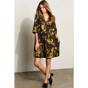 NWT Bryn Walker Bingley Floral Mini Dress Women's XL Lagenlook Dark Romantic